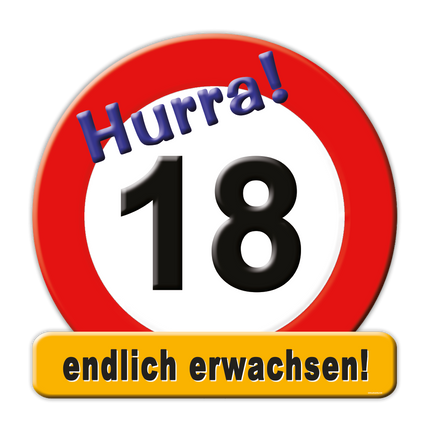 Cartel de puerta 18 Jahre 50cm