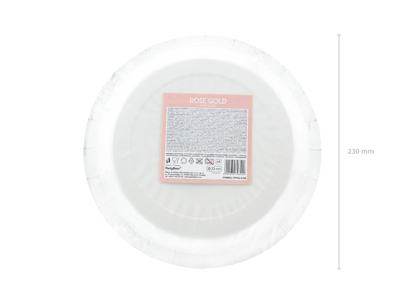 Platos Oro Rosa 23cm 6ud