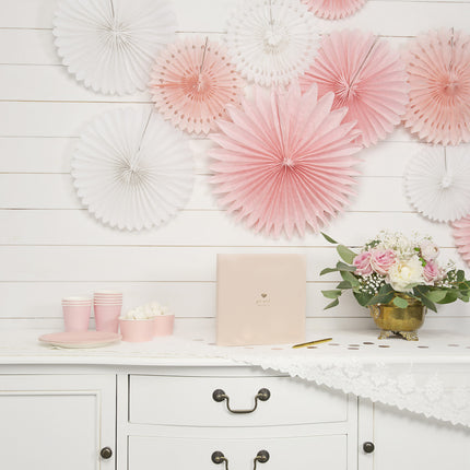 Abanicos de Papel Blanco Set 20-30cm 3 piezas