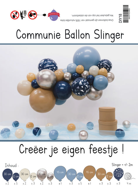 Globos Kit de globos DIY Comunión ecológica Azul