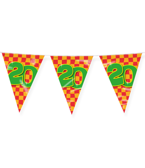 Línea de bandera 20 años de color 10 m