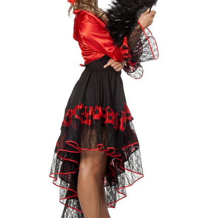 Traje Español Flamenco Rojo Negro