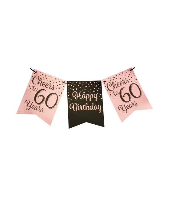 Banner 60 Años Rosa Negro 6m