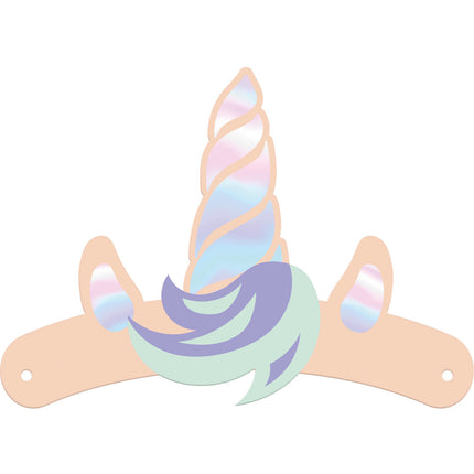 Unicornio Fiesta Sombreros Arco Iris Papel 6pcs