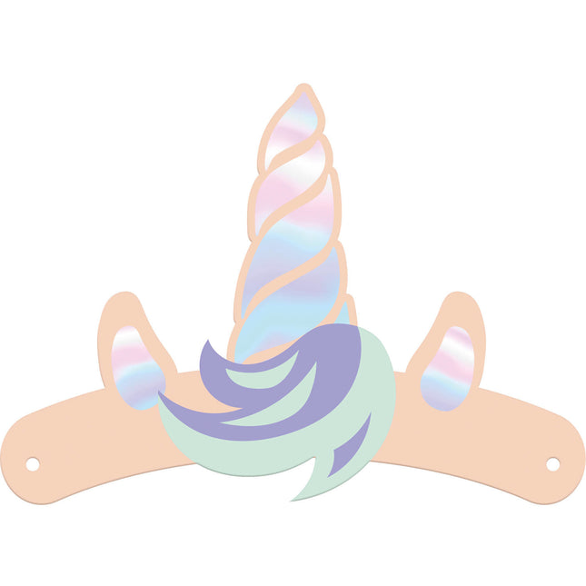Unicornio Fiesta Sombreros Arco Iris Papel 6pcs