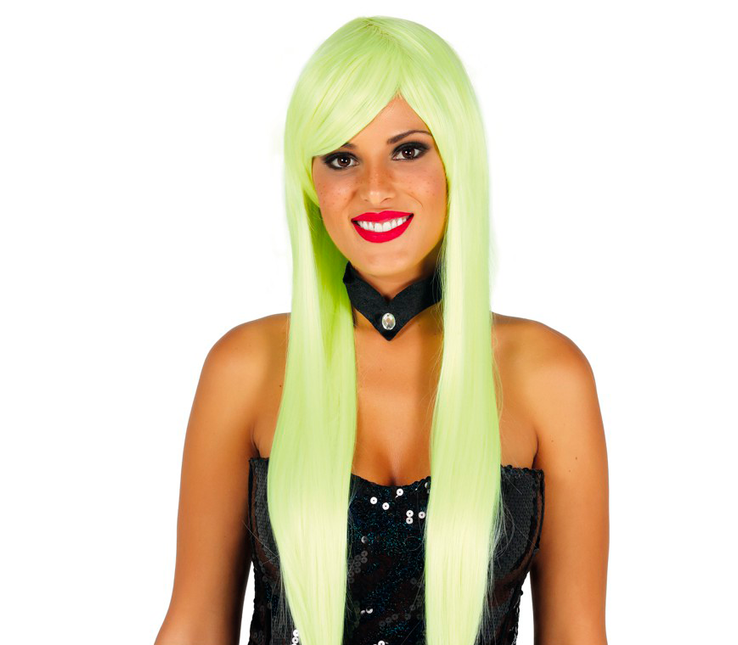 Peluca Verde Neón Pelo Largo