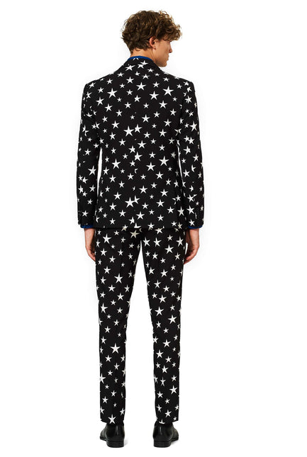 Traje Negro Blanco Estrellas Hombre <tc>OppoSuits</tc>