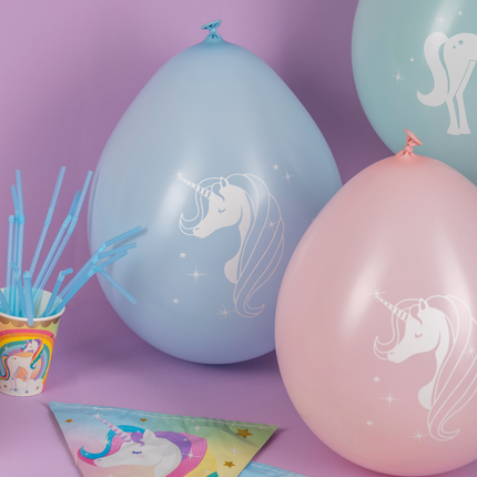 Globos Unicornio Colores 30cm 8pcs