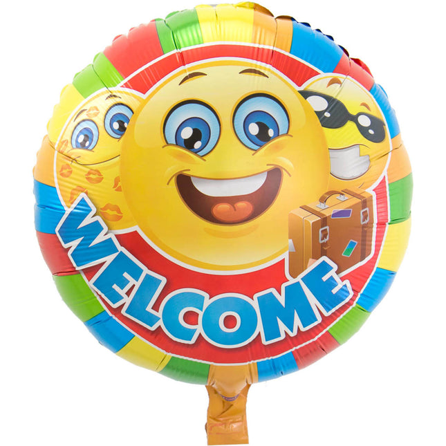 Globo de Helio Emoticono Bienvenido 43cm vacío