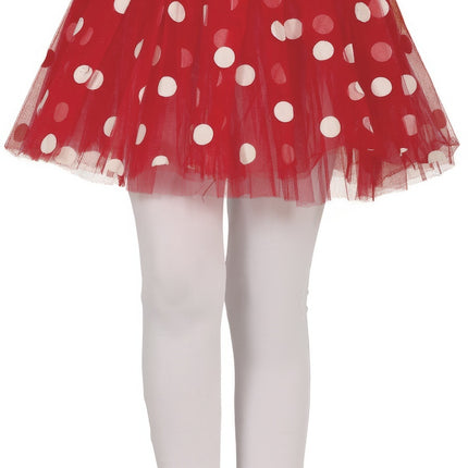Tutú Rojo Niña Lunares 30cm