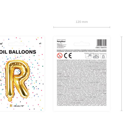 Globo Letra R Oro Vacío 35cm