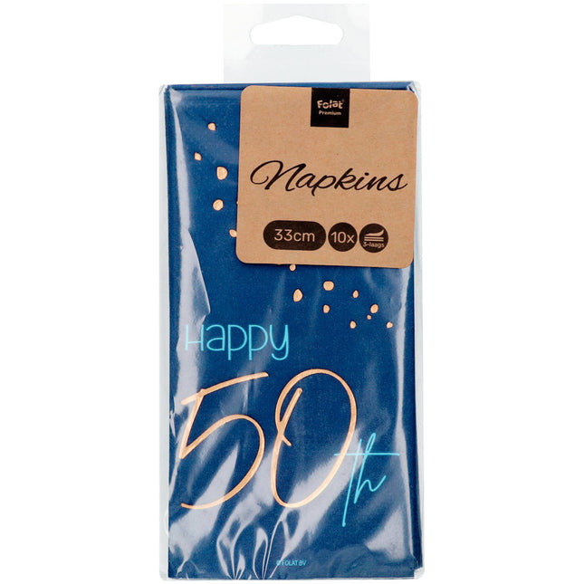 Servilletas 50 Años Azul 33cm 10pcs