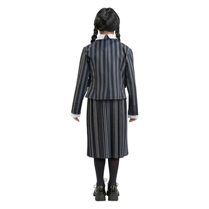 Disfraz Miércoles Uniforme Escolar Negro/Gris Niño
