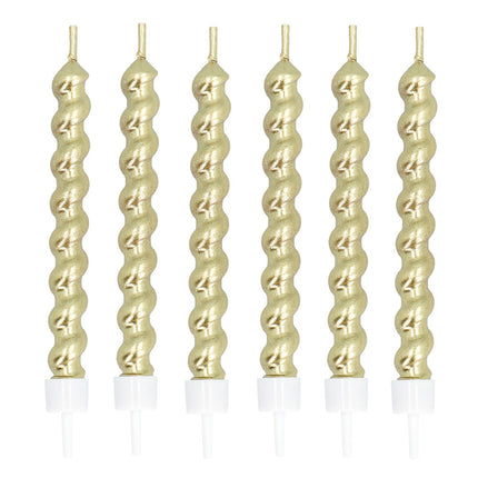 Velas Doradas Sobre Soporte 6pcs