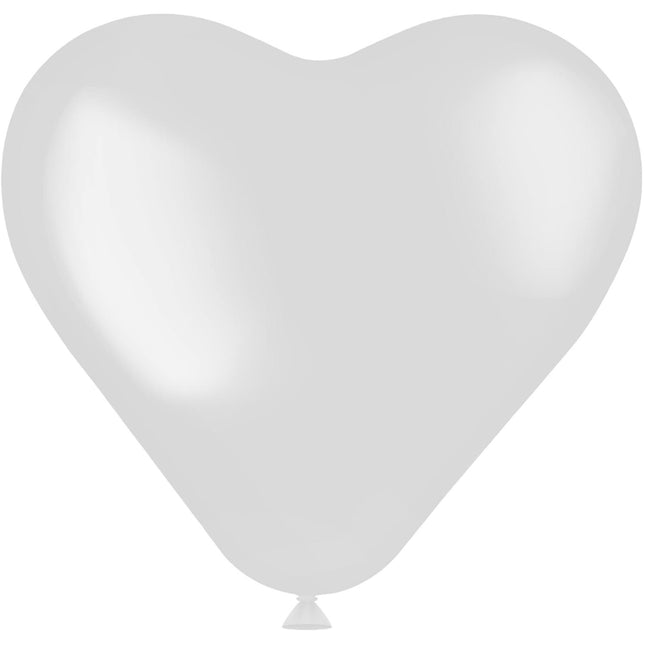 Globos Corazón Blanco Coco 25cm 8pcs