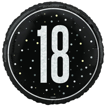 18 Años Globo de Helio Negro Vacío 45cm