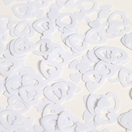 Confeti de mesa Corazones Abiertos Blanco