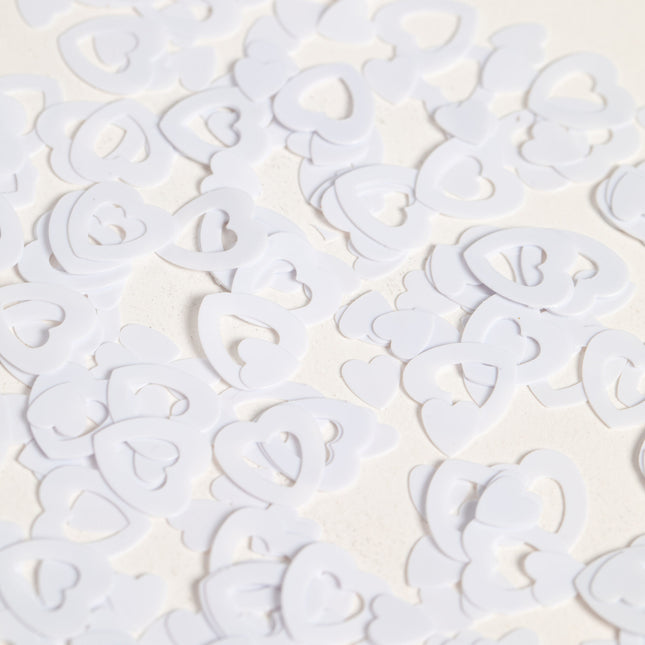 Confeti de mesa Corazones Abiertos Blanco