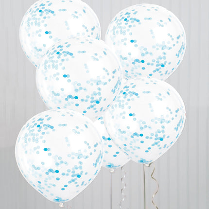 Globos Confeti Azul Claro 30cm 6pcs