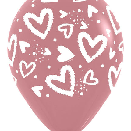 Globos Corazones Brillantes Mix 30cm 25pcs
