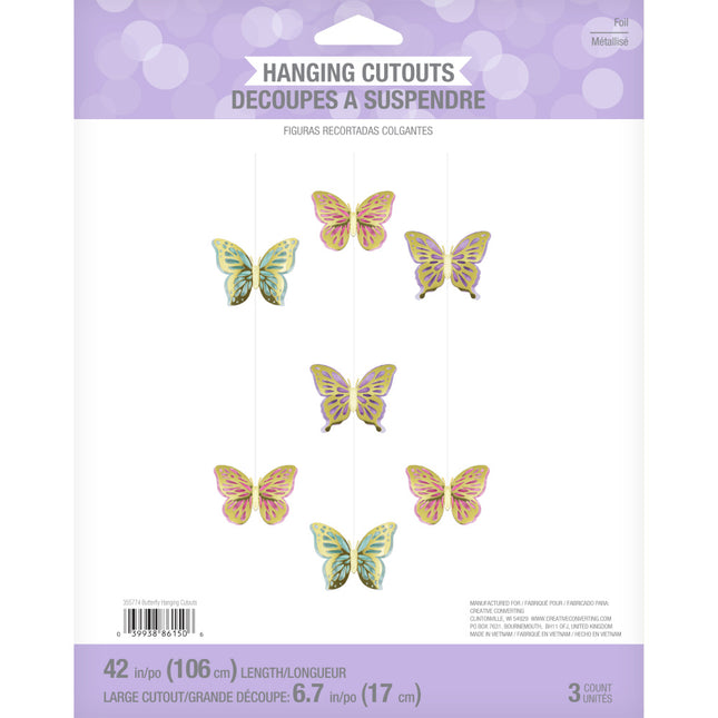 Mariposa Colgante Decoración 18cm 3pcs