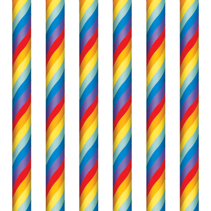 Pajitas de Papel Arco Iris 20ud