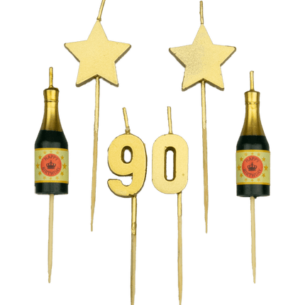 Velas 90 Años Champán 17,5cm