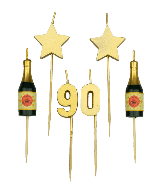 Velas 90 Años Champán 17,5cm