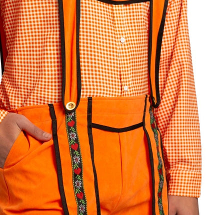 Lederhosen naranja para hombre Johann Lang
