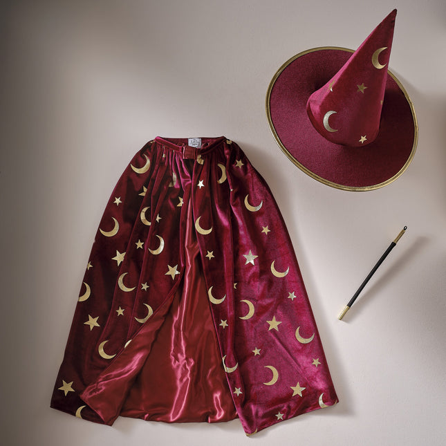 Sombrero de Bruja de Halloween Rojo Burdeos Niño