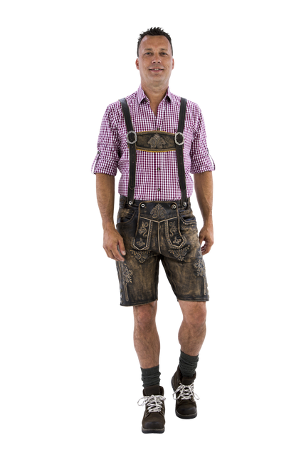 Lederhose Marrón Hombre Corto Antiguo