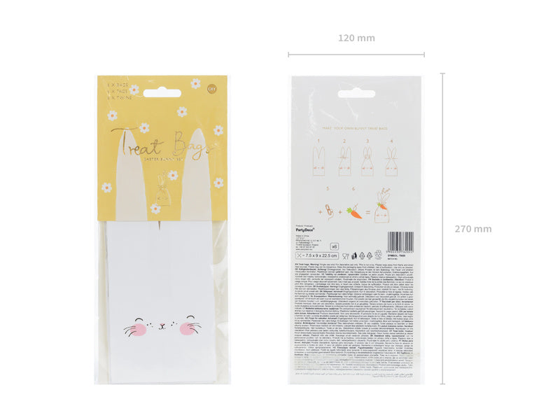Bolsas de fiesta Conejo 22.5cm 6pcs