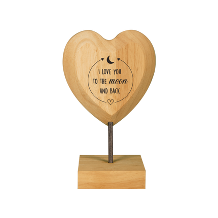 Corazón de madera Te quiero hasta la luna