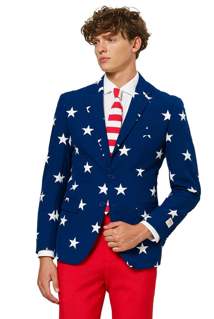 Traje USA Stars Stripes Hombre <tc>OppoSuits</tc>