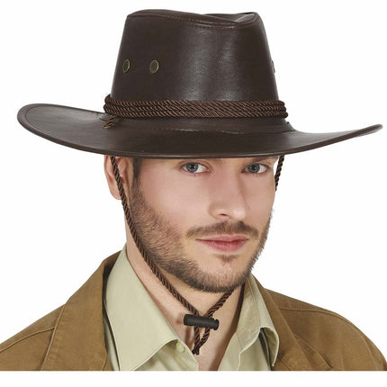 Sombrero Vaquero Marrón Cuero