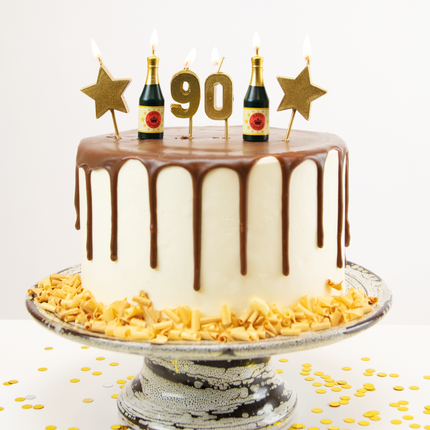 Velas 90 Años Champán 17,5cm
