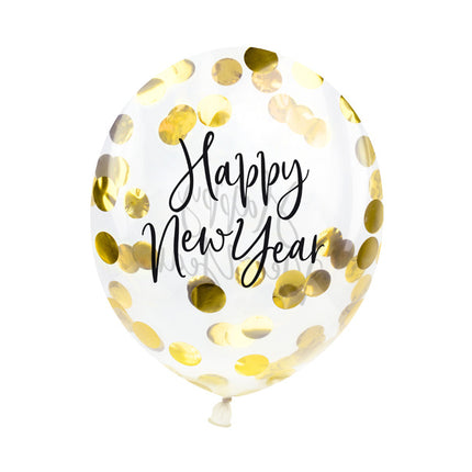 Globos Confeti Feliz Año Nuevo 27cm 3pcs