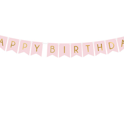 Banner Feliz Cumpleaños Rosa Claro 1,75m