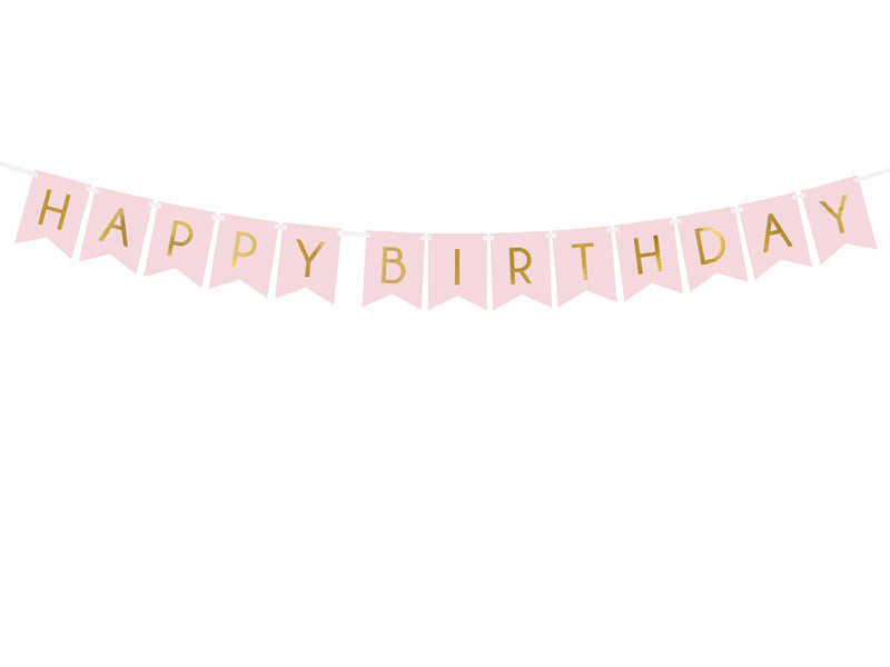 Banner Feliz Cumpleaños Rosa Claro 1,75m