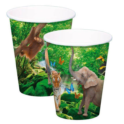 Vasos Animales Safari Cartón 250ml 8pcs