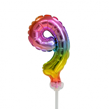 Globo de foil Figura 9 Arco Iris 13cm vacío