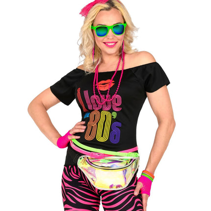Juego de accesorios Neón 80S Rosa 5 piezas