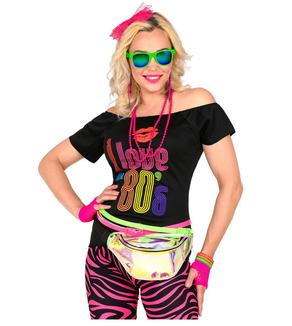 Juego de accesorios Neón 80S Rosa 5 piezas