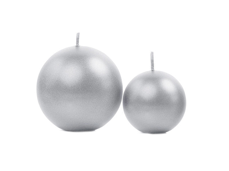 Bola Velas Plateada Metálica 8cm 6pcs