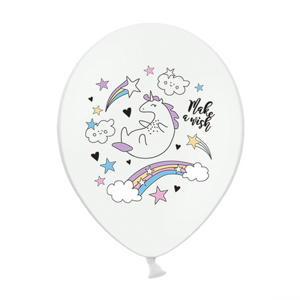 Globos Unicornio Blanco 30cm 6pcs