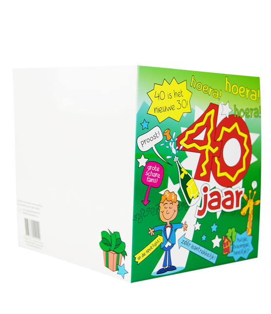 Tarjeta de cumpleaños 40 Años Hombre Dibujos animados 16,5cm
