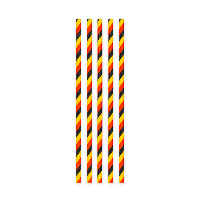 Negro Rojo Amarillo Pajitas Cartón 20pcs