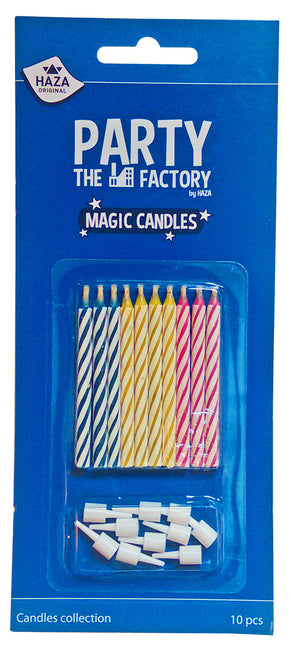 Velas Mágicas con Soporte 6cm 10uds.