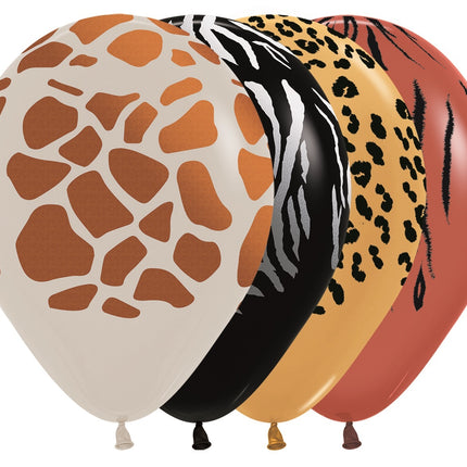 Globos Animal Print Tinta Metálica 30cm 25pcs