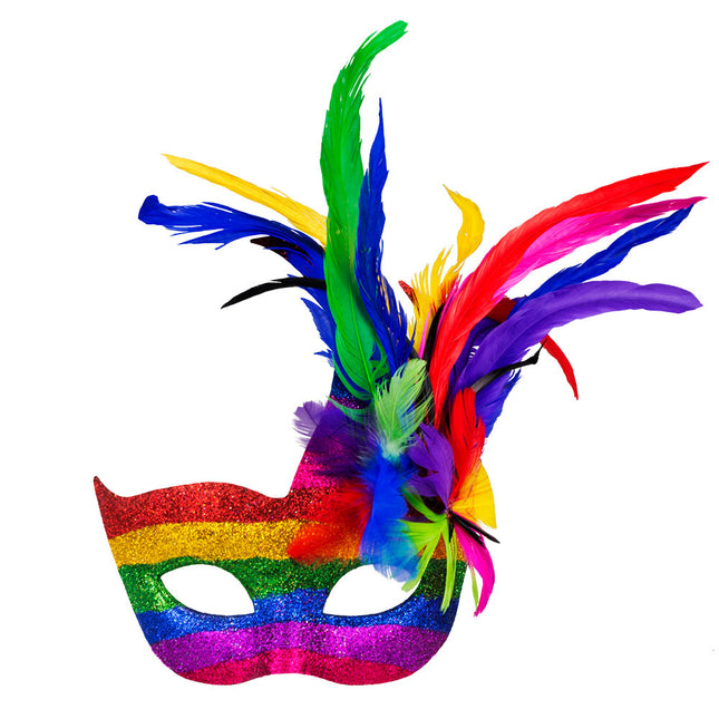 Máscara de ojos veneciana arco iris